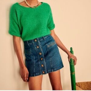 Sézane Alison Denim Mini Skirt